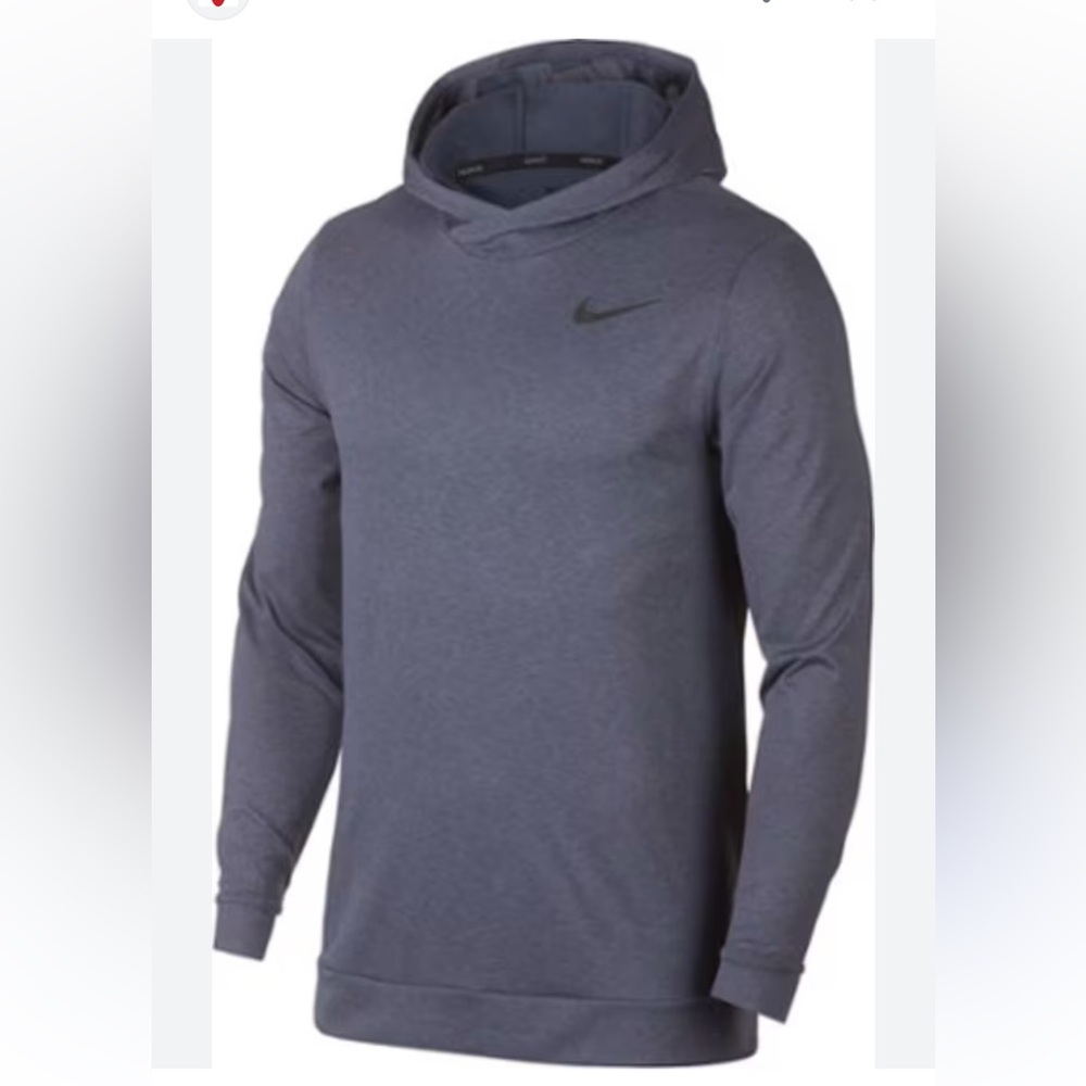 Nike Men's hoodie Charcoal Long Sleeve Dri-FIT Tee